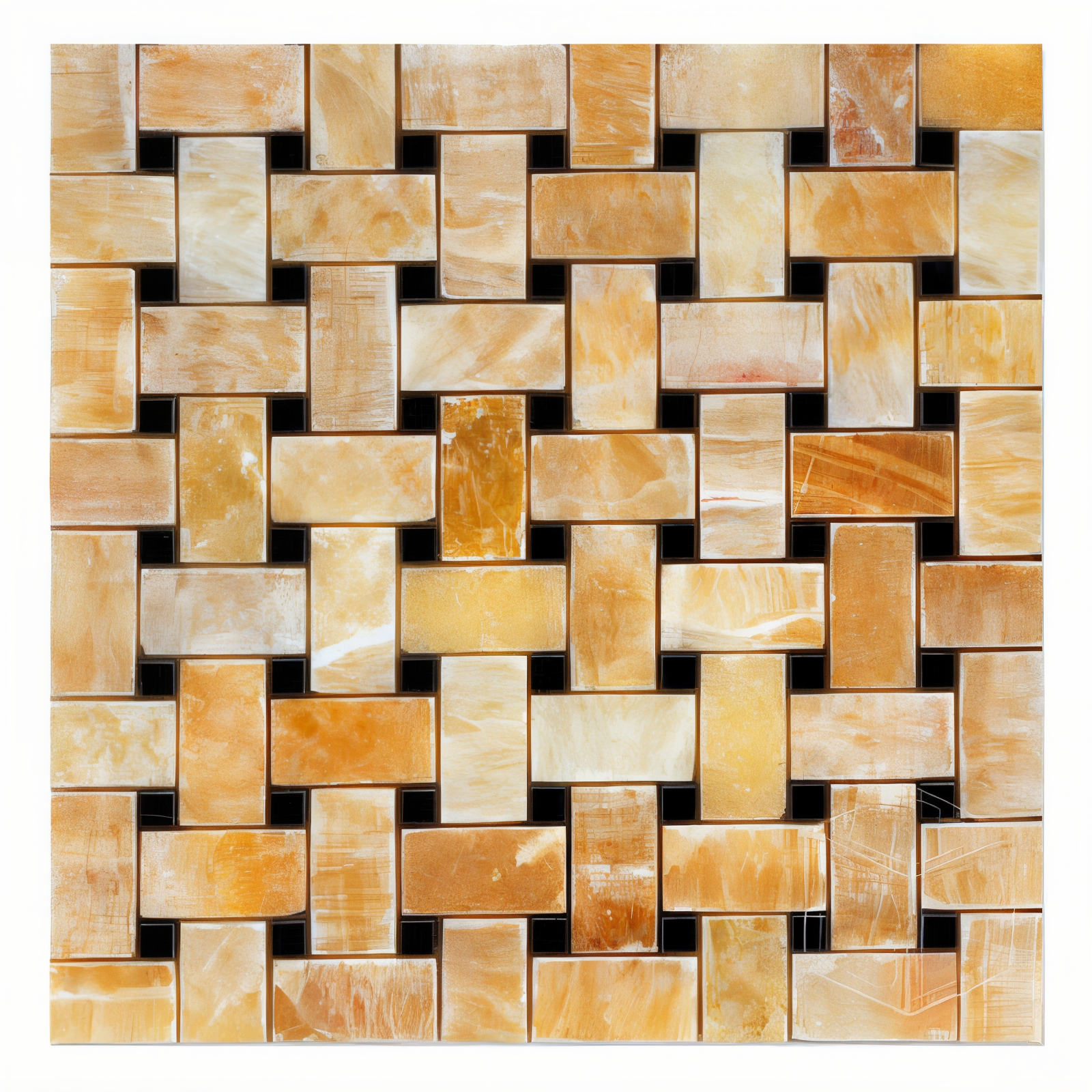 Basketweave Honey Onyx Black Dot